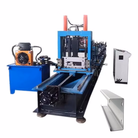 Fully Automatic C Purlin Z Purlin CZ Purline Rolling Forming Machine Light Gauge Steel T Bar Profile Automatic Size Adjusting C Z Purlin Forming Machine